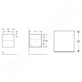 Geberit ONE - Armoire latérale, 450x492x470 mm, 2 tiroirs, blanc brillant 505.077.00.1
