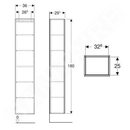 Geberit iCon - Armoire haute 1800x360x291 mm, 1 porte, charnières G / D, blanc brillant 502.316.01.1