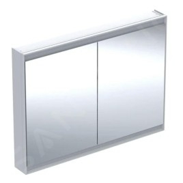 Geberit ONE - Armoire miroir avec éclairage LED, 1200x900x150 mm, 2 portes, aluminium 505.815.00.1