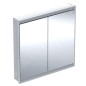 Geberit ONE - Armoire miroir avec éclairage LED, 900x900x150 mm, 2 portes, encastrée, aluminium 505.803.00.1