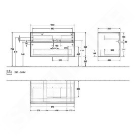 Villeroy & Boch Collaro - Meuble pour lavabo, 1000x548x500 mm, 2 tiroirs, Glossy White C01500DH