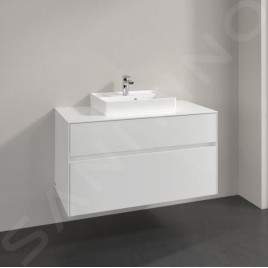 Villeroy & Boch Collaro - Meuble pour lavabo, 1000x548x500 mm, 2 tiroirs, Glossy White C01600DH