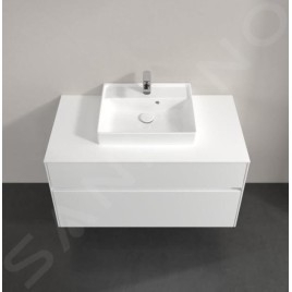 Villeroy & Boch Collaro - Meuble pour lavabo, 1000x548x500 mm, 2 tiroirs, Glossy White C01600DH