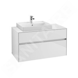 Villeroy & Boch Collaro - Meuble pour lavabo, 1000x548x500 mm, 2 tiroirs, Glossy White C01700DH