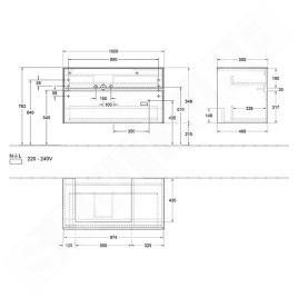 Villeroy & Boch Collaro - Meuble pour lavabo, 1000x548x500 mm, 2 tiroirs, Glossy White C01700DH