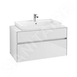 Villeroy & Boch Collaro - Meuble pour lavabo, 1000x548x500 mm, 2 tiroirs, Glossy White C02000DH