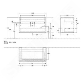 Villeroy & Boch Collaro - Meuble pour lavabo, 1000x548x500 mm, 2 tiroirs, Glossy White C02000DH