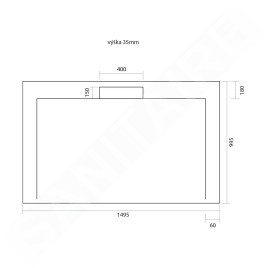 Gelco Receveurs - Receveur de douche IRENA, 1500x1000 mm, blanc HI150100