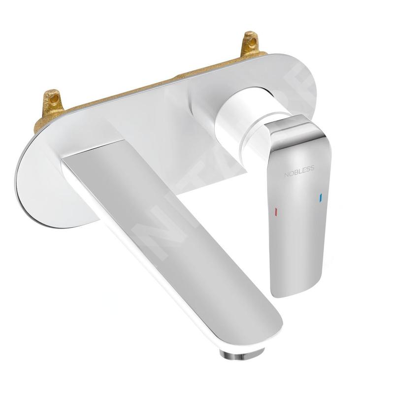 Novaservis Nobless Tina - Mitigeur de lavabo encastrable, blanc/chrome 38200,1