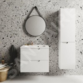 Ravak Classic II - Armoire haute, 1600x400x260 mm, 2 portes, charnières à droite, blanc brillant / gris X000001475