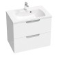 Ravak Classic II - Meuble lavabo 694x446x584 mm, 2 tiroirs, blanc/gris brillant X000001479