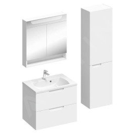 Ravak Classic II - Meuble lavabo 694x446x584 mm, 2 tiroirs, blanc/gris brillant X000001479