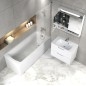 Ravak Classic II - Meuble lavabo 694x446x584 mm, 2 tiroirs, blanc/gris brillant X000001479