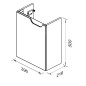 Ravak Classic II - Meuble-vasque 396x216x500 mm, 1 porte, charnières à gauche, blanc brillant X000001484