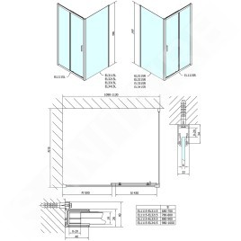 Polysan Easy Line - Porte de douche 1100 mm, aluminium poli/verre transparent EL1115