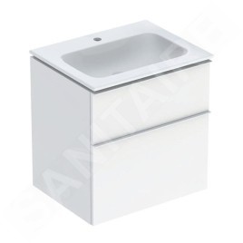 Geberit iCon - Armoire avec lavabo, 60x48x63 cm, 2 tiroirs, KeraTect, blanc brillant 502.331.01.1