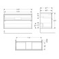 Geberit iCon - Meuble lavabo, 118x62x48 cm, 2 tiroirs, chêne 502.306.JH.1
