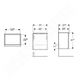 Geberit iCon - Meuble lavabo 37x42x28 mm, 1 porte, charnières à droite, blanc brillant 502.300.01.1
