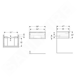 Geberit iCon - Meuble lavabo, 59x25x48 cm, 1 tiroir, chêne 502.310.JH.1