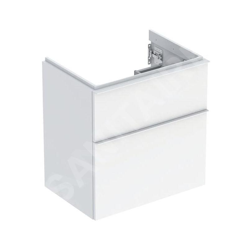 Geberit iCon - Meuble lavabo, 59x62x42 mm, 2 tiroirs, blanc brillant 502.307.01.1