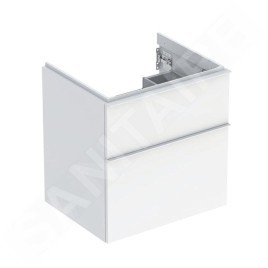 Geberit iCon - Meuble lavabo, 59x62x48 mm, 2 tiroirs, blanc brillant 502.303.01.1