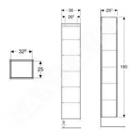 Geberit iCon - Armoire haute 180x36x29 cm, 1 porte, charnières G/D, lave 502.316.JK.1