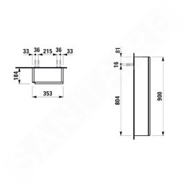 Laufen Lani - Armoire 90x35 cm, 1 porte, charnières à droite, chêne H4037121122671