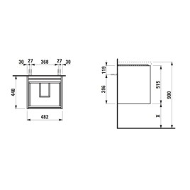 Laufen Lani - Meuble-vasque, 48x45x52 cm, 2 tiroirs, blanc mat H4035121122601