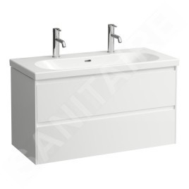 Laufen Lani - Meuble-vasque, 98x45x52 cm, 2 tiroirs, blanc brillant H4035621122611