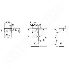 Laufen VAL - Meuble avec lave-mains, 52x32x20 cm, 1 porte, charnières à droite, blanc mat H8622802601061