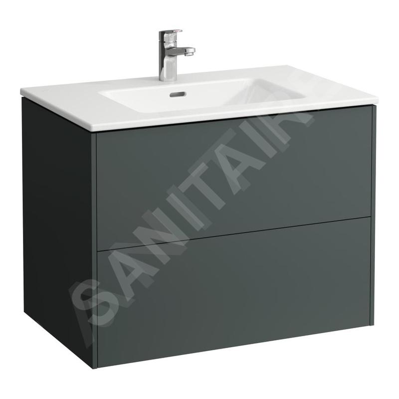 Laufen Base - Meuble avec lavabo, 59x79x49 cm, 2 tiroirs, gris H8649612661041