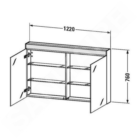 Duravit Brioso - Armoire pour salle de bains 760x1220x148 mm, 2 portes, blanc brillant BR7104022221000