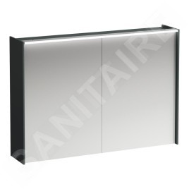 Laufen Lani - Armoire miroir avec éclairage LED, 71x102x21 cm, 2 portes, gris H4037921122661