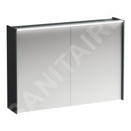 Laufen Lani - Armoire miroir avec éclairage LED, 71x102x21 cm, 2 portes, gris H4037921122661
