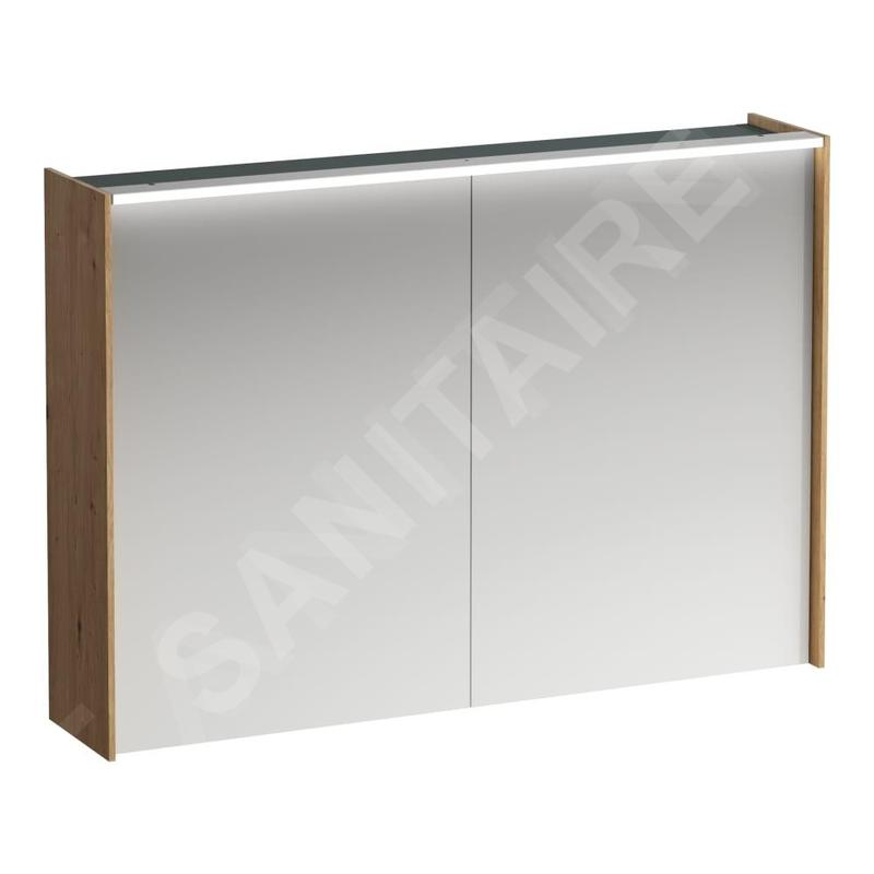 Laufen Lani - Armoire miroir avec éclairage LED, 71x102x21 cm, 2 portes, chêne H4037921122671