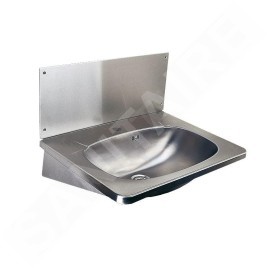 Sanela Lavabos en inox - Lavabo avec trop-plein 595x445 mm, orifice pour mitigeur, inox SLUN 02