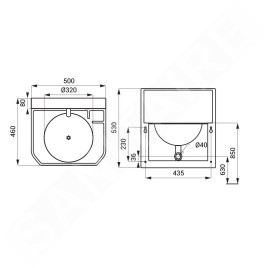 Sanela Lavabos en inox - Lavabo suspendu en inox avec appareil ALS, 24V SLUN 71E