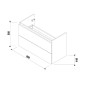 Jika Mio-N - Meuble pour lavabo 96x59x45 cm, frêne H40J7174013421