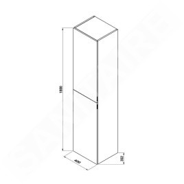 Jika Pure - Armoire haute 180x40x35 cm, 2 portes G/D, blanc H43J2322305001
