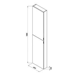 Jika Pure - Armoire haute 180x40x13 cm, 2 portes G/D, noir mat H43J2352303531
