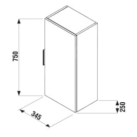 Jika Cube - Armoire moyenne 35x75x25 cm, 1 porte G/D, frêne H4537111765141