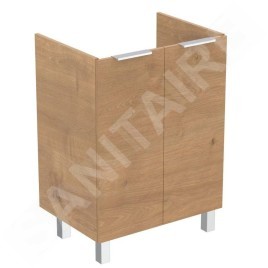 Ideal Standard Eurovit - Meuble-lavabo, 84x60x44 cm, 2 porte, charnières G/D, chêne R0258Y8