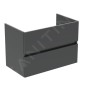 Ideal Standard Eurovit - Meuble-lavabo, 55x80x44 cm, 2 tiroirs, gris brillant R0263TI