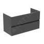 Ideal Standard Eurovit - Meuble-lavabo, 55x100x44 cm, 2 tiroirs, gris brillant R0265TI