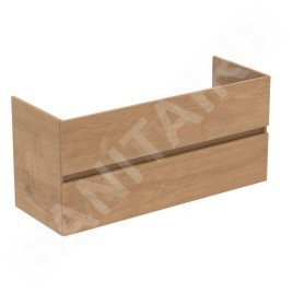 Ideal Standard Eurovit - Meuble-lavabo, 55x120x44 cm, 2 tiroirs, chêne R0266Y8