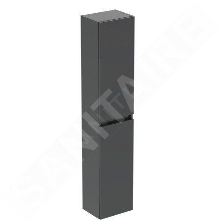 Ideal Standard Eurovit - Armoire haute, 150x30x24 cm, 2 portes, charnières G/D, gris brillant R0268TI