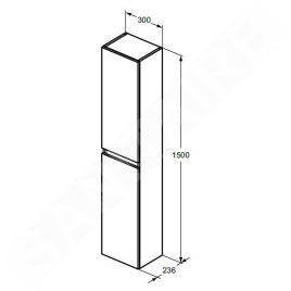 Ideal Standard Eurovit - Armoire haute, 150x30x24 cm, 2 portes, charnières G/D, chêne R0268Y8