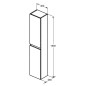Ideal Standard Eurovit - Armoire haute 150x30x24 cm, 2 portes, charnières G/D, noyer R0268Y9