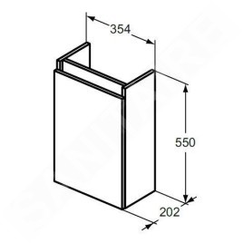 Ideal Standard Eurovit - Meuble-lavabo, 55x35x20 cm, 1 porte, charnières G/D, chêne R0271Y8