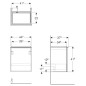 Geberit Acanto - Meuble lavabo, 45x42x38 cm, 1 tiroir, lave 503.002.JK.1